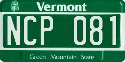 VT license plate NCP081
