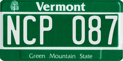 VT license plate NCP087