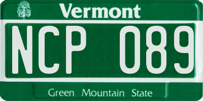 VT license plate NCP089