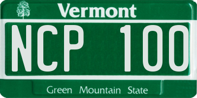 VT license plate NCP100