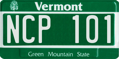 VT license plate NCP101