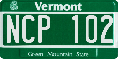 VT license plate NCP102