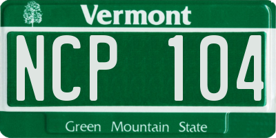 VT license plate NCP104