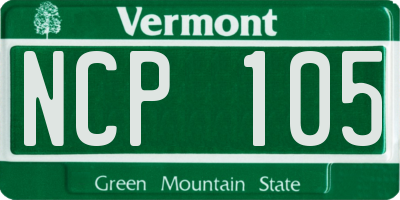 VT license plate NCP105