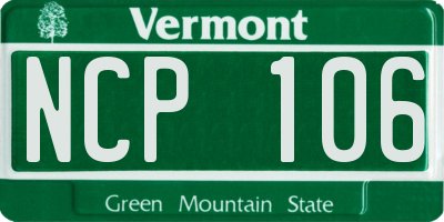 VT license plate NCP106