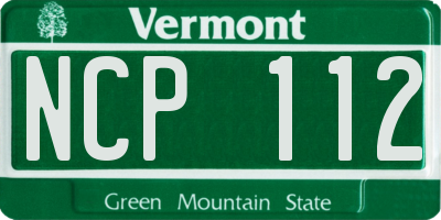 VT license plate NCP112