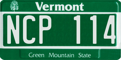 VT license plate NCP114
