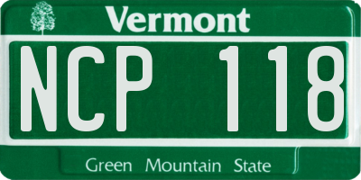 VT license plate NCP118