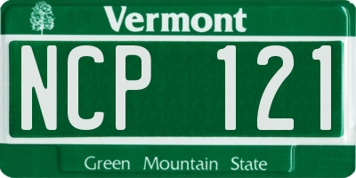 VT license plate NCP121