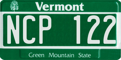 VT license plate NCP122