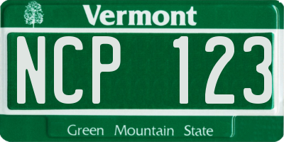 VT license plate NCP123