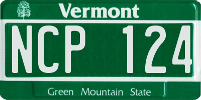 VT license plate NCP124