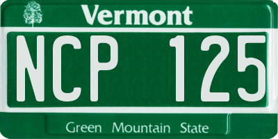 VT license plate NCP125