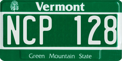 VT license plate NCP128