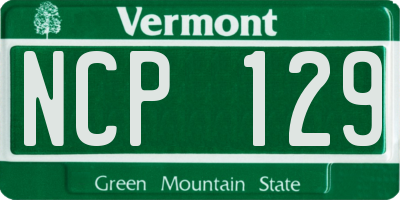 VT license plate NCP129
