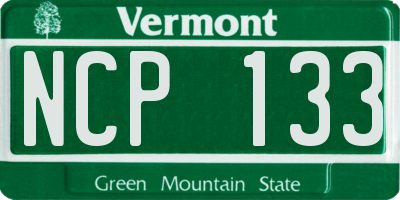 VT license plate NCP133