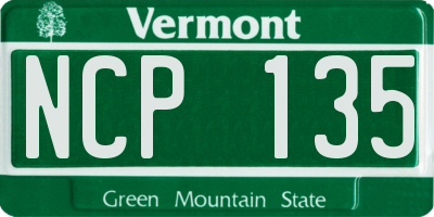 VT license plate NCP135