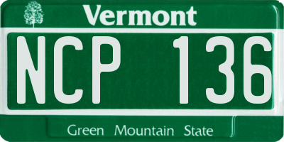 VT license plate NCP136