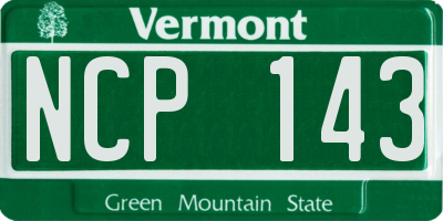 VT license plate NCP143