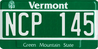 VT license plate NCP145