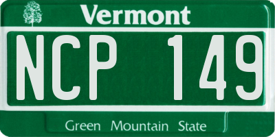 VT license plate NCP149