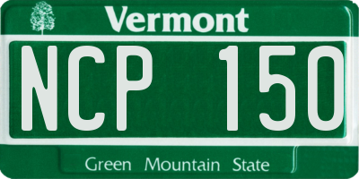 VT license plate NCP150