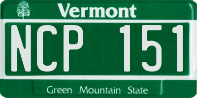 VT license plate NCP151