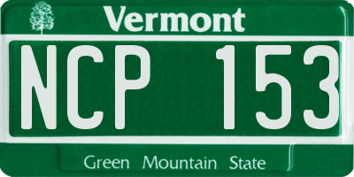 VT license plate NCP153