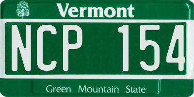 VT license plate NCP154