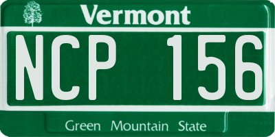 VT license plate NCP156