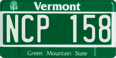 VT license plate NCP158