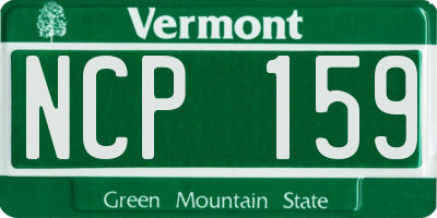 VT license plate NCP159