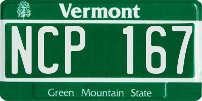 VT license plate NCP167