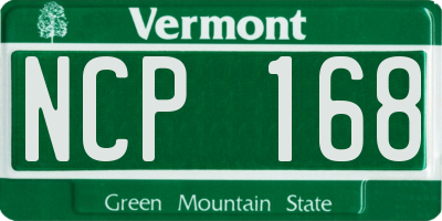 VT license plate NCP168
