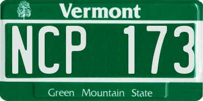VT license plate NCP173