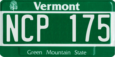 VT license plate NCP175