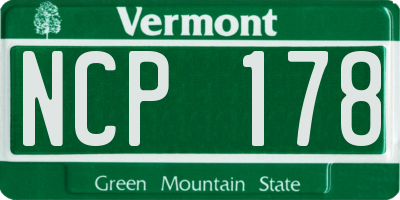 VT license plate NCP178