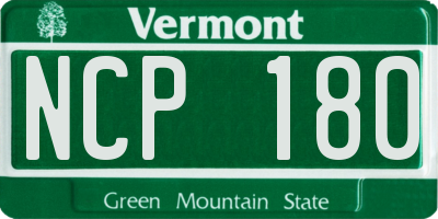VT license plate NCP180