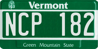 VT license plate NCP182