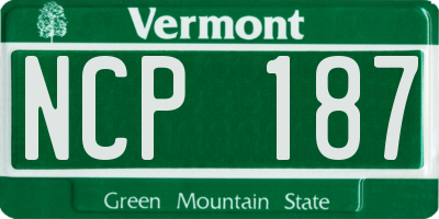 VT license plate NCP187