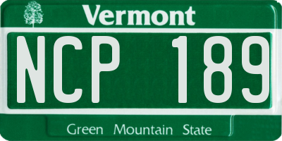 VT license plate NCP189