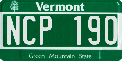 VT license plate NCP190