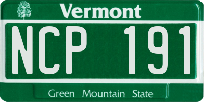 VT license plate NCP191