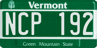 VT license plate NCP192