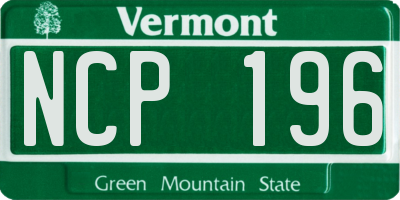 VT license plate NCP196