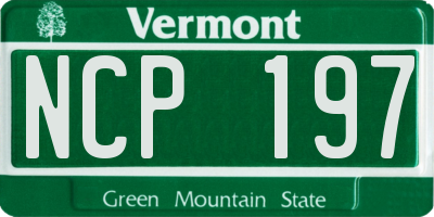 VT license plate NCP197