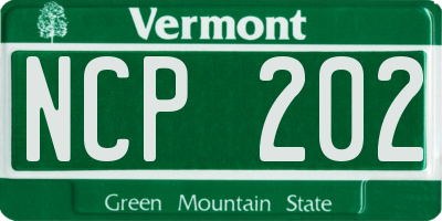 VT license plate NCP202