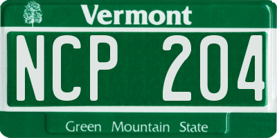 VT license plate NCP204