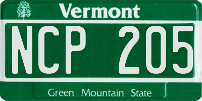 VT license plate NCP205