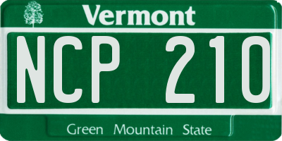 VT license plate NCP210
